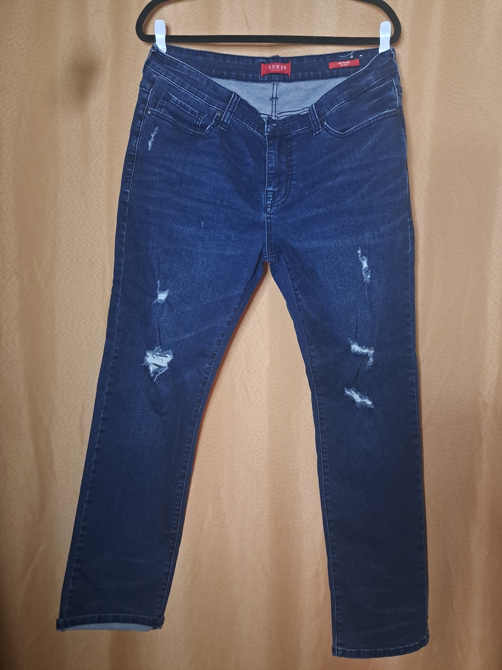 GUESS Slim Distressed Dark Blue Jeans 36/32